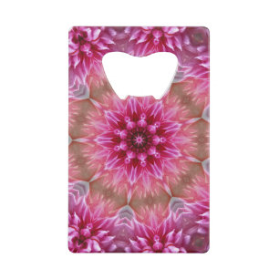 Abrebotellas De Tarjeta De Crédito Patrón de flores rosadas de Mandala geométrica-675