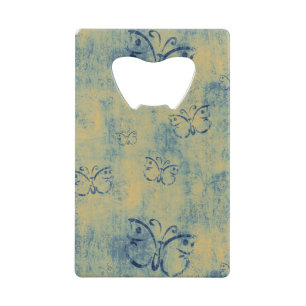 Abrebotellas De Tarjeta De Crédito Patrón de fondo de escritorio de mariposas azules 