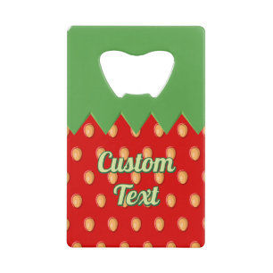 Abrebotellas De Tarjeta De Crédito Patrón de fondo de fresa