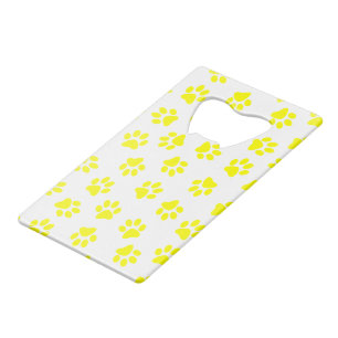 Abrebotellas De Tarjeta De Crédito Patrón De Patas, Patas De Perro, Patas Amarillas