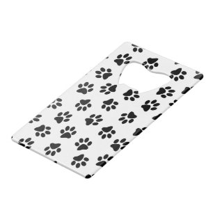 Abrebotellas De Tarjeta De Crédito Patrón De Patas, Patas De Perro, Patas Negras