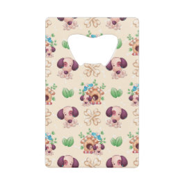 Abrebotellas De Tarjeta De Crédito Patrón de perro adorable