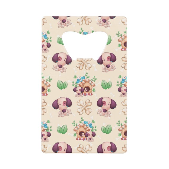 Abrebotellas De Tarjeta De Crédito Patrón de perro adorable (Anverso)