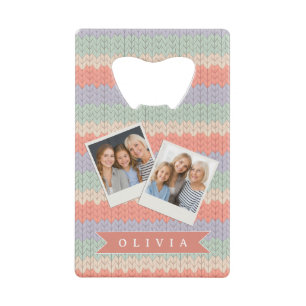 Abrebotellas De Tarjeta De Crédito Patrón de punto personalizado escandinavo pastel c