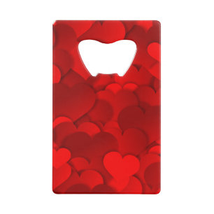 Abrebotellas De Tarjeta De Crédito Patrón de textura de corazones de amor rojo románt