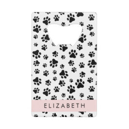 Abrebotellas De Tarjeta De Crédito Patrón de traza, garras de perro, negro y blanco,