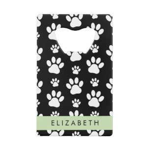 Abrebotellas De Tarjeta De Crédito Patrón de traza, garras de perro, negro y blanco, 