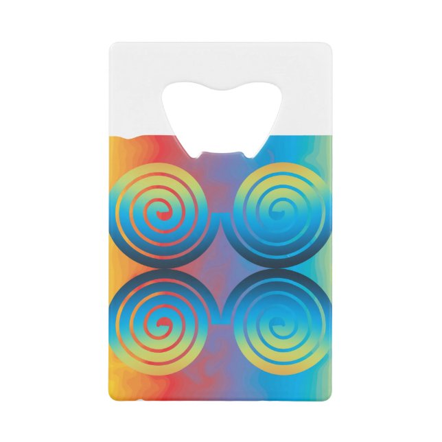 ABREBOTELLAS DE TARJETA DE CRÉDITO PATRÓN ESPIRAL (Anverso)