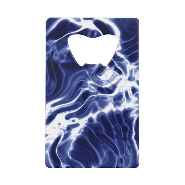 Abrebotellas De Tarjeta De Crédito Patrón giratorio azul (Anverso)