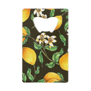 Abrebotellas De Tarjeta De Crédito Patrón limón color agua pintado a mano