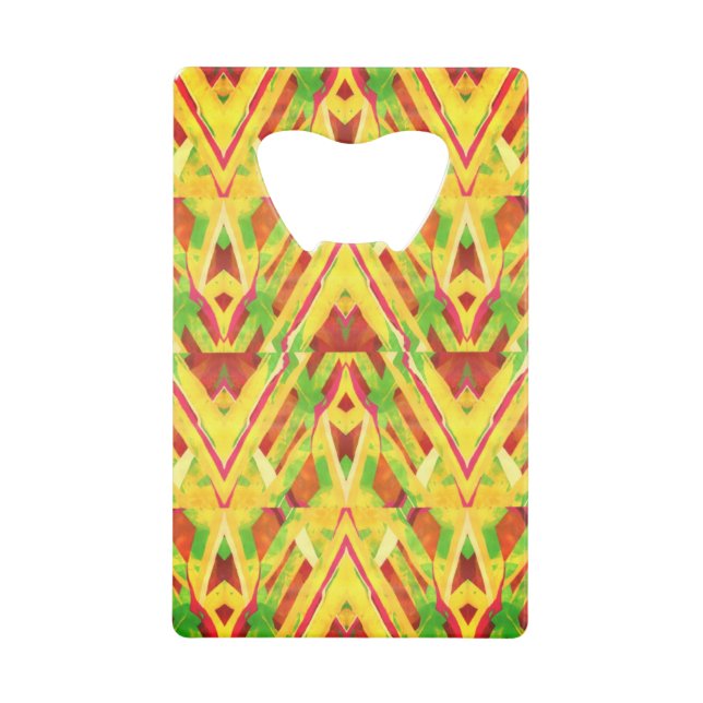 Abrebotellas De Tarjeta De Crédito Patrón marrón y verde (Anverso)