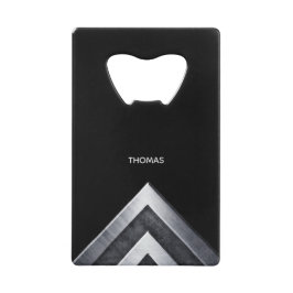 Abrebotellas De Tarjeta De Crédito Patrón Metalizado plateado monogramado