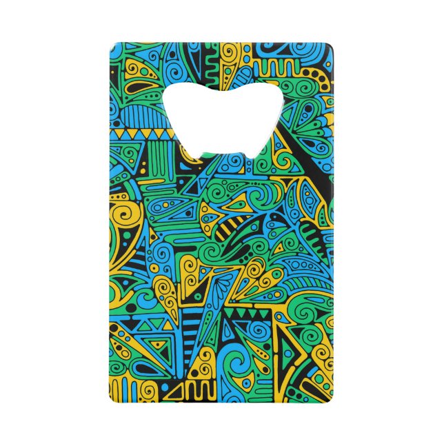 Abrebotellas De Tarjeta De Crédito Patrón Pintado A Mano Y Digitalmente Art. 21 (Anverso)