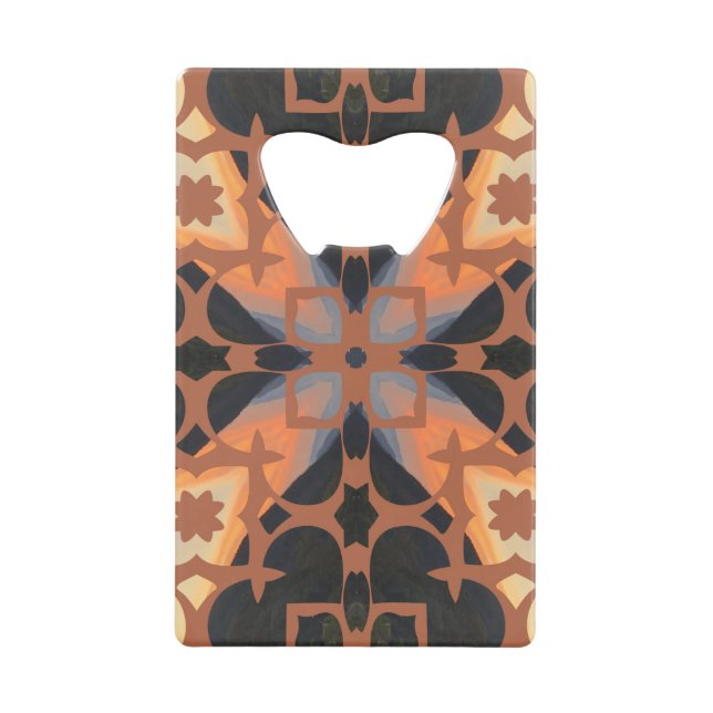 Abrebotellas De Tarjeta De Crédito Patrón Retro Tan (Anverso)