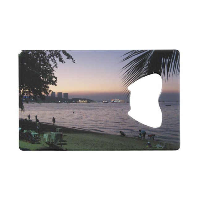 Abrebotellas De Tarjeta De Crédito Pattaya Beach Sunset... Chonburi (Tailandia) (Anverso (Horizontal))
