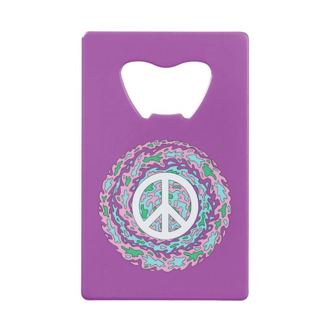 Abrebotellas De Tarjeta De Crédito Paz psicodélica (Anverso)
