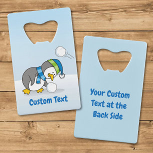 Abrebotellas De Tarjeta De Crédito pequeño pingüino recibiendo una tarjeta de crédito
