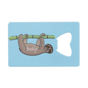 Abrebotellas De Tarjeta De Crédito Pereza sonriente suave en el ilustracion personali