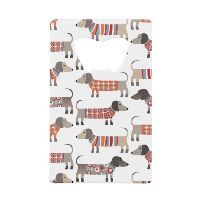 Abrebotellas De Tarjeta De Crédito Perro Dachshund Sausage (Anverso)