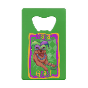 Abrebotellas De Tarjeta De Crédito Perro Mardi Gras