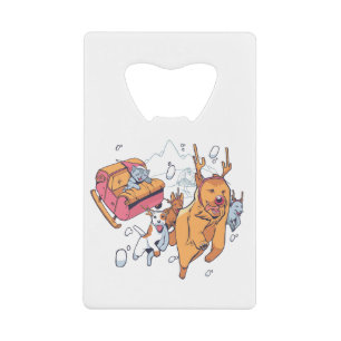Abrebotellas De Tarjeta De Crédito Perros Navidades y gatos engordados