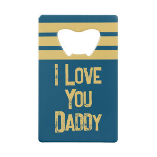 Abrebotellas De Tarjeta De Crédito Personaliza 1 foto te amo papá dorado azul