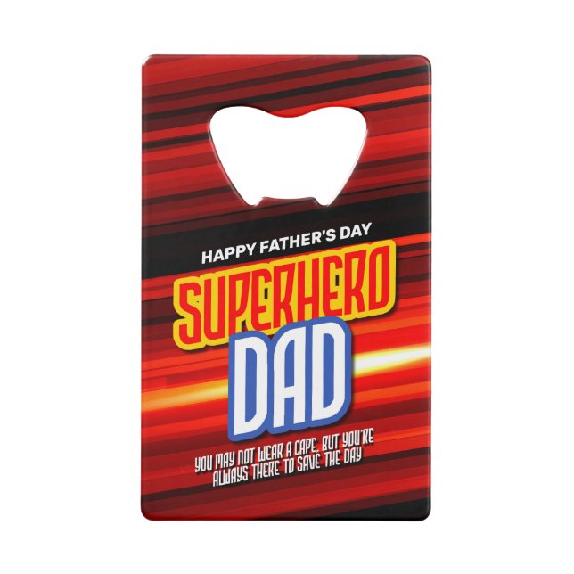 Abrebotellas De Tarjeta De Crédito Personaliza a SuperHero Dad (Anverso)