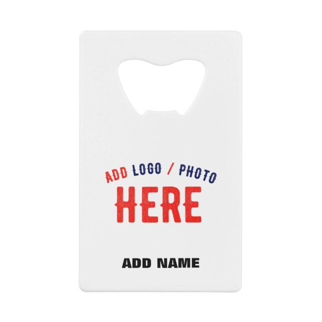ABREBOTELLAS DE TARJETA DE CRÉDITO PERSONALIZABLE MODERNO ESTILO BLANCO VERIFICADO MA (Anverso)