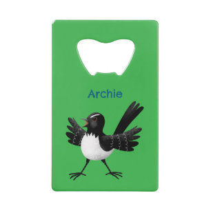 Abrebotellas De Tarjeta De Crédito Personalizado australiano Willie Wagtail personali