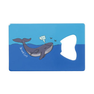 Abrebotellas De Tarjeta De Crédito Personalizado caprichoso de ballenas y terneros