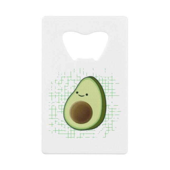 Abrebotellas De Tarjeta De Crédito Personalizado Cute Aguacate Con Antecedentes De Pr (Anverso)