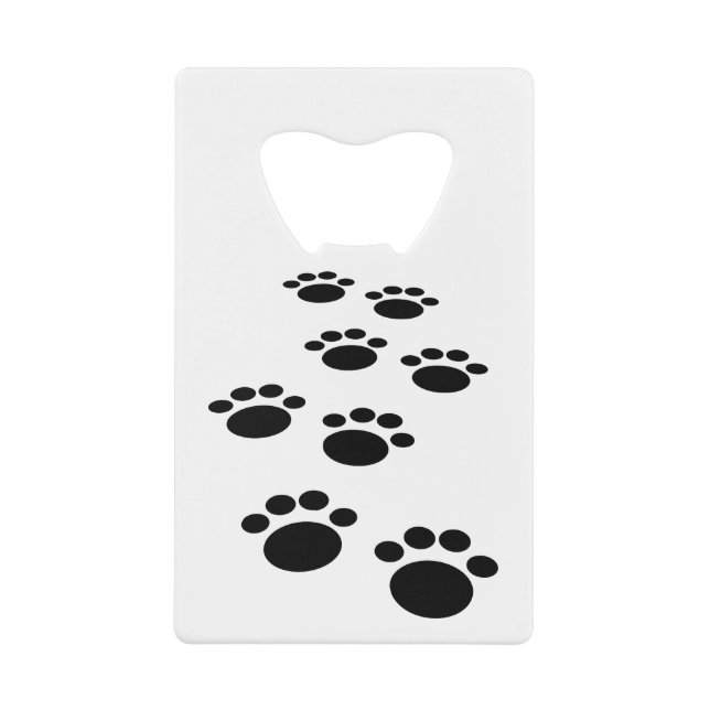 Abrebotellas De Tarjeta De Crédito Personalizado Cute Mascota Paw Trail (Anverso)