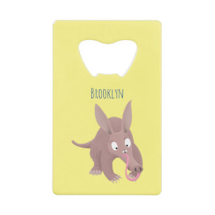 Abrebotellas De Tarjeta De Crédito Personalizado de aardvark gracioso