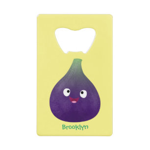 Abrebotellas De Tarjeta De Crédito Personalizado de fruta púrpura feliz