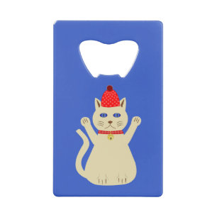 Abrebotellas De Tarjeta De Crédito Personalizado de gatos de Navidades curados