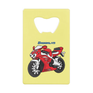 Abrebotellas De Tarjeta De Crédito Personalizado de motocicleta roja