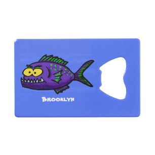 Abrebotellas De Tarjeta De Crédito Personalizado de pescado piraña