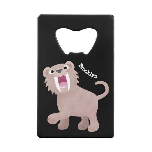 Abrebotellas De Tarjeta De Crédito Personalizado de Smilodon del tigre dientes de Cut (Anverso)