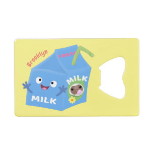 Abrebotellas De Tarjeta De Crédito Personalizado del personaje de la caja de leche fe