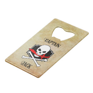 Abrebotellas De Tarjeta De Crédito Personalizado Jolly Roger (Cutlass)