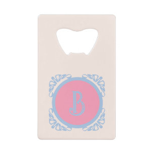 Abrebotellas De Tarjeta De Crédito Personalizado rosa y azul