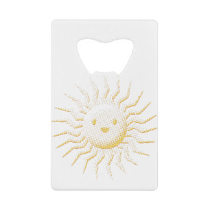 Abrebotellas De Tarjeta De Crédito Personalizado Sonriente Cara Solar