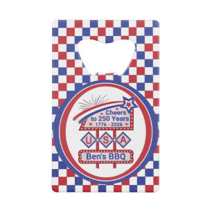 Abrebotellas De Tarjeta De Crédito Personalizado USA 250–Marquesina Retro Patriótica