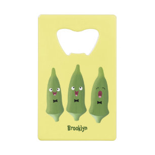 Abrebotellas De Tarjeta De Crédito Personalizado vegetal de okra cantante