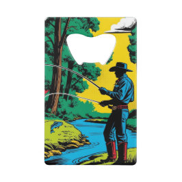 Abrebotellas De Tarjeta De Crédito Pescador en Riverbank