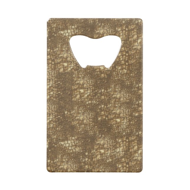 Abrebotellas De Tarjeta De Crédito Piel de serpiente marrón (Reverso)