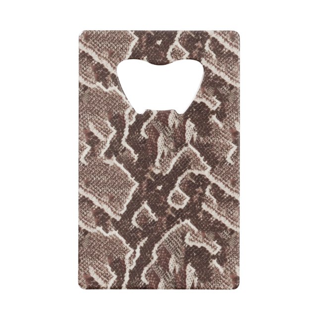 Abrebotellas De Tarjeta De Crédito Piel de serpiente marrón oscuro (Anverso)