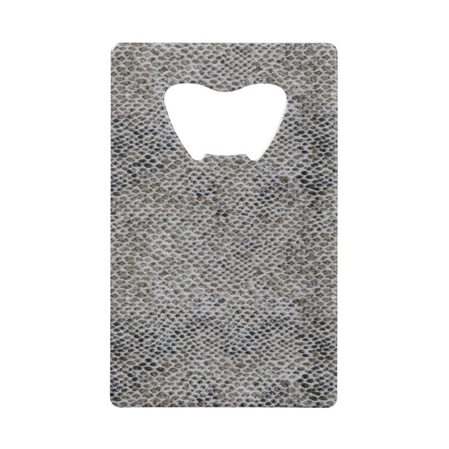 Abrebotellas De Tarjeta De Crédito Piel de serpiente negra y marrón (Anverso)