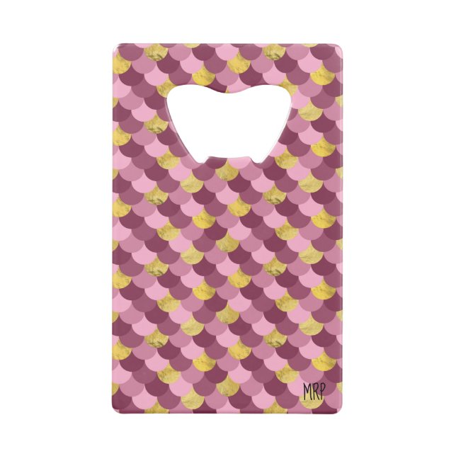 Abrebotellas De Tarjeta De Crédito *~* Piel de sirena Relieve metalizado dorado de im (Reverso)