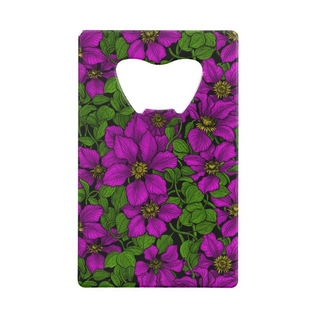 Abrebotellas De Tarjeta De Crédito Pink Clematis (Anverso)
